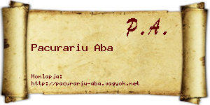Pacurariu Aba névjegykártya